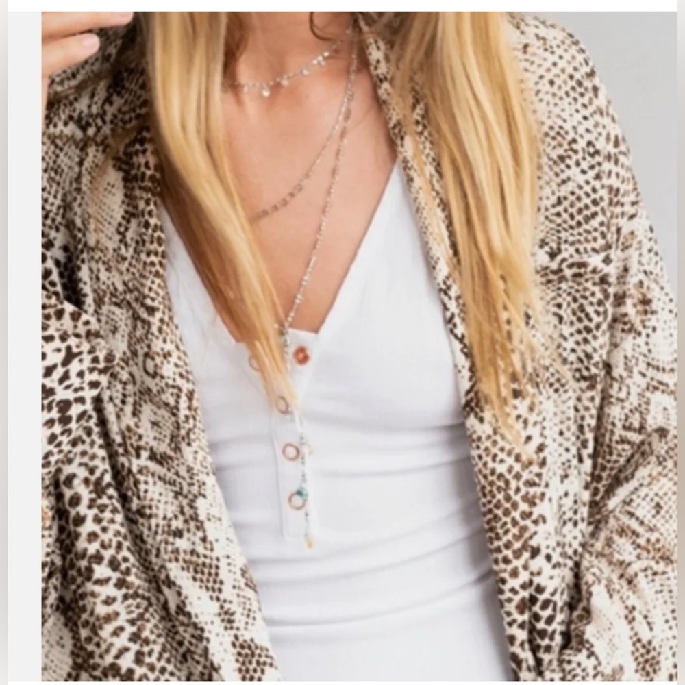 Free People Sunset Duster In snake print Size Small